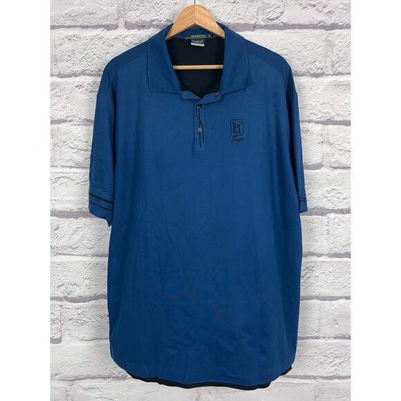 Tiger Woods Mens XL TPC Sawgrass Performance Athletic Golf Dri-FIT Polo Shirt - Picture 3 of 14